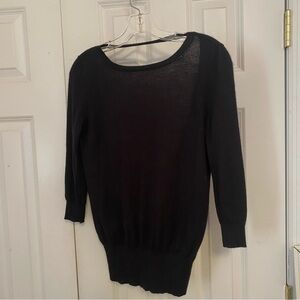Leetha Silk Cashmere Open Back Sweater Cropped Black Size XS